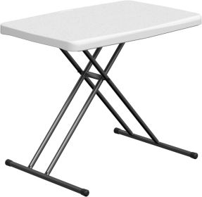 Folding Table 30 Inch - Small Desk Adjustable Height TV Tray for Laptop, Couch, Camping - Heavy Duty Utility Foldable Table for Small Spaces
