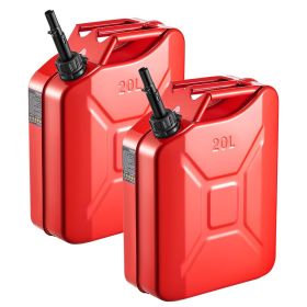 Metal Fuel Container, 5.3 Gallon, Fuel Jerry Can with Spout and Comfort Handle, 6 L/min Max Flow Rate