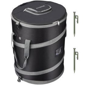Pop-Up Trash Bin with Removable Divider, Heavy Duty Bottom, Collapsible Storage for Camping, Laundry, Storage and Garden