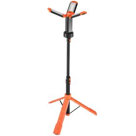 LED Work Light with Stand, 8Ah, Rechargeable Cordless Camping Light, with 3 Lamp Heads, Detachable Tripod Stand, 2200 Lumens 3000K-6500K Dimmable