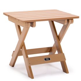 TALE Adirondack Portable Folding Side Table Square All-Weather and Fade-Resistant Plastic Wood Table Perfect for Outdoor Garden;  Beach;  Camping