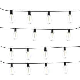 LED Outdoor String Lights, 50FT, 2700K Dimmable Outside Patio Lights with 15 S14 Shatterproof Bulbs E12 Socket Base