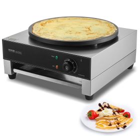 Electric Crepe Maker, 16-Inch Commercial Crepe Machine, 1700W Flat Plate Crepe Griddle, Nonstick Stainless Steel Pancake Making Machine
