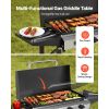 Gas Griddle, 4-Burner Flat Top Grill, 29 inch Grill Plate Propane Griddle with Wheels, Lid, 28000 BTU Outdoor Flat Top Grills for Pan-Frying, Grilling