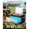 Car Refrigerator, DC 12/24V AC100-240V Compressor Electric Cooler, -4°F to 68°F Car Fridge with APP Control, 23 QT Cars Freezer for RVs, Campsites